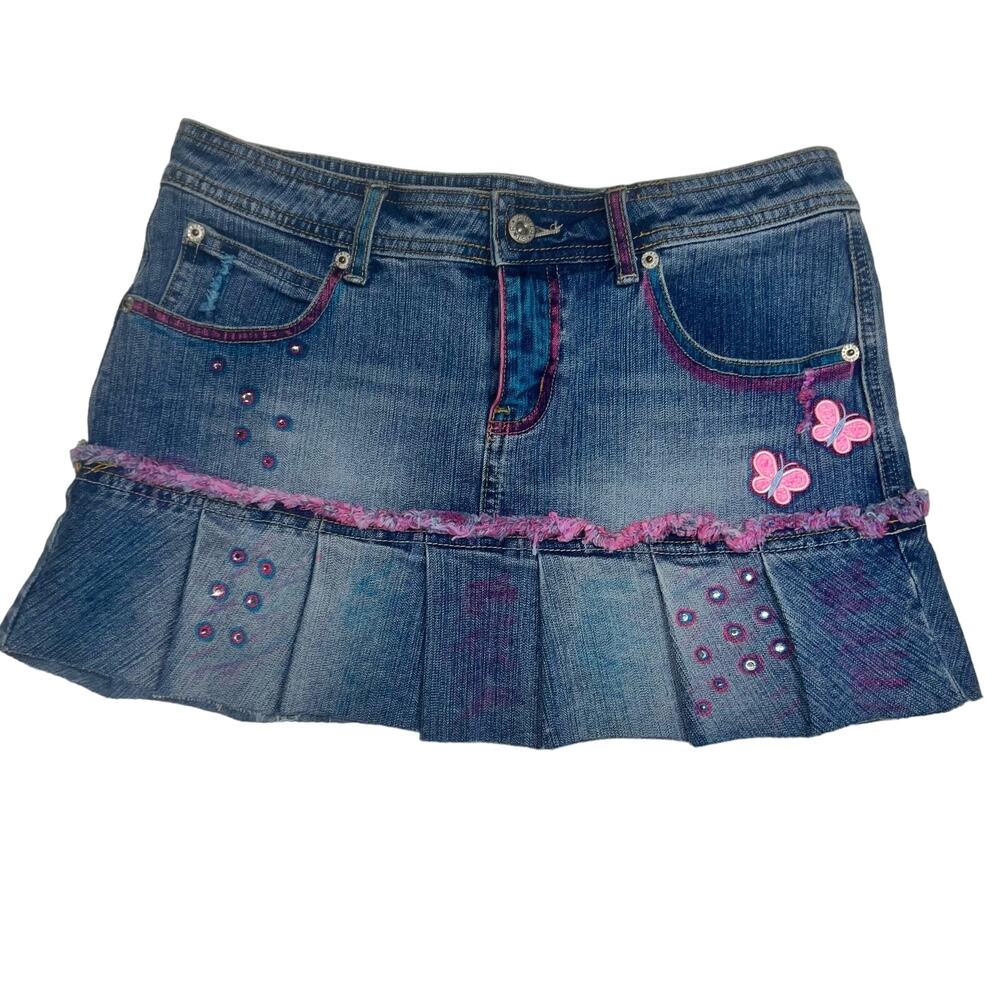 Vanilla Star Jeans Vintage Mini Butterfly Skirt Size 7
